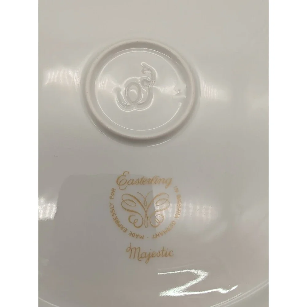 Easterling Majestic Dinner Plates Grey Platinum Trim Germany